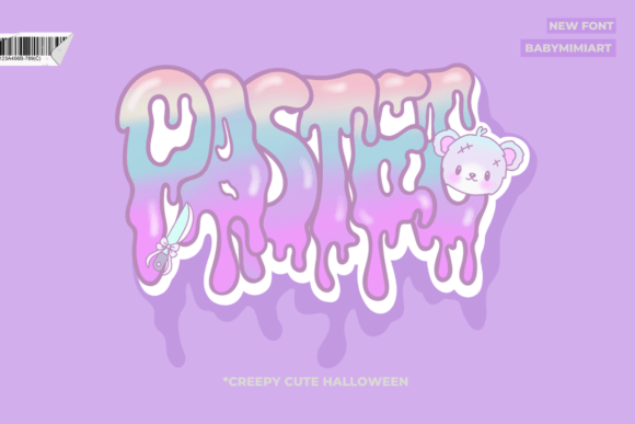 Pastel Font: A Spooky-Cute Dripping Typeface for Halloween Designs